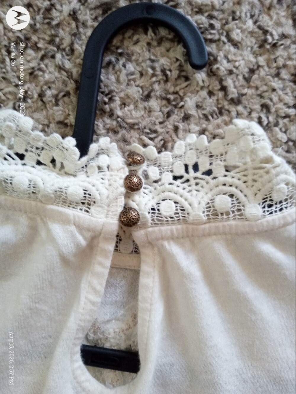 Anthropologie Jemma Crochet Lace Blouse Long Sleeve Ivory Medium - Picture 7 of 11